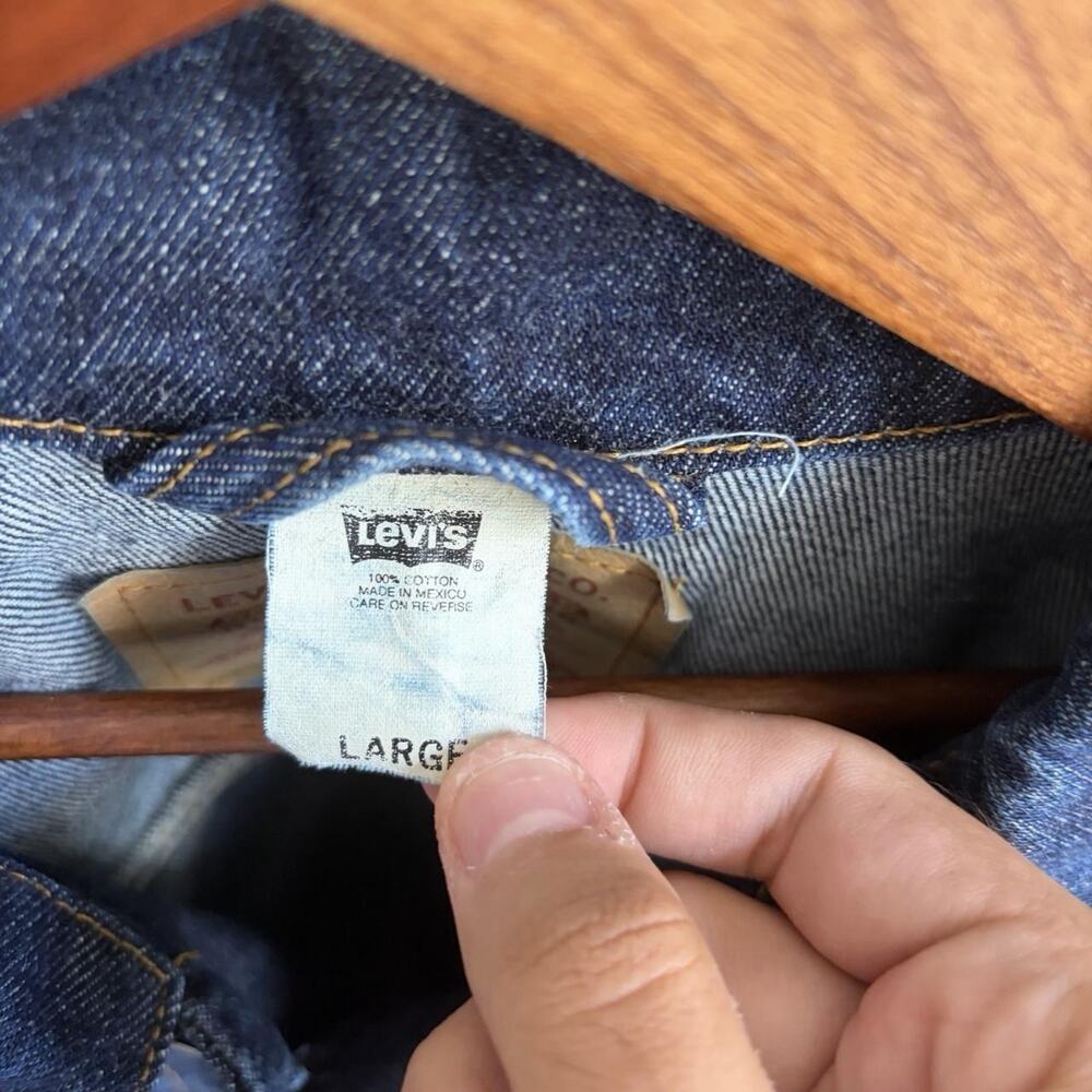 Vintage 90s Levi’s Dark Wash Type 3 70507-4809 Men’s L Denim Trucker Jacket - Picture 5 of 8